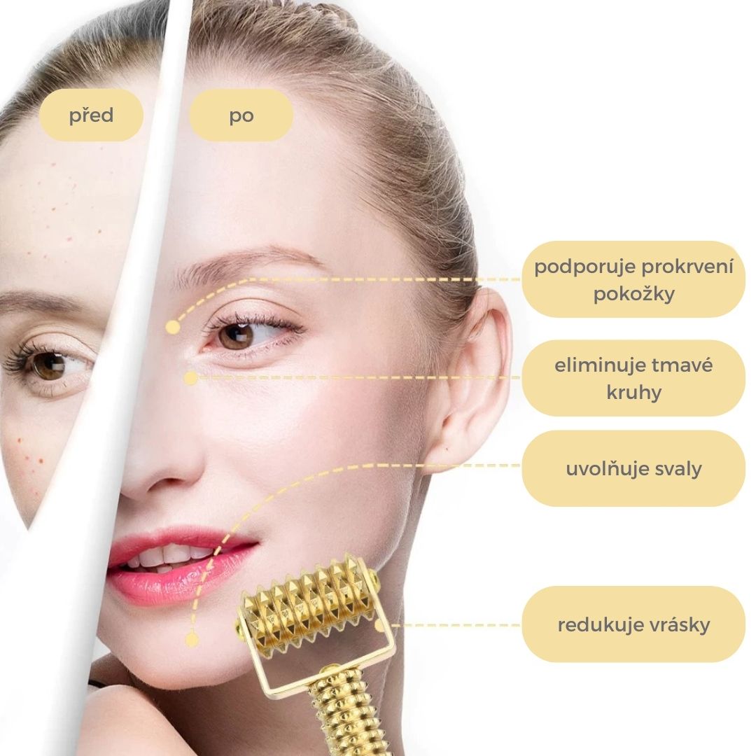 beUnik Facial Massage Roller - váleček pro masáž těla, uší a obličeje