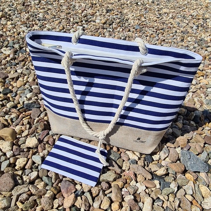 Malatec 21157 plážová taška 22 l modrá/bílá